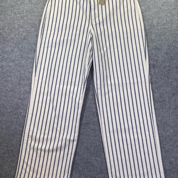 NWT J. Crew Women's Slim Wide-Leg Jeans Size 25 AJ529 Blue White Stripe, NWT - Picture 3 of 15